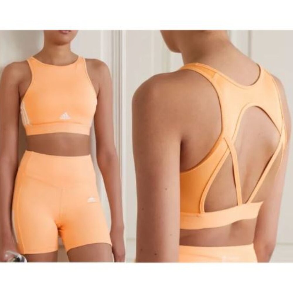 Adidas Orange Lightweight Aeroready Sports Bra Women's Size XS